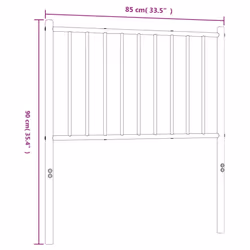 vidaXL Metal Headboard Bed Header Bedroom Furniture Decor Metal Bed Headboard - white, 84.5 x 3 x 90 cm - Additional view 6