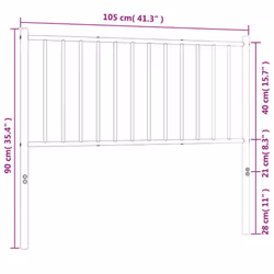 vidaXL Metal Headboard Bed Header Bedroom Furniture Decor Metal Bed Headboard - white, 104.5 x 3 x 90 cm - Additional view 3