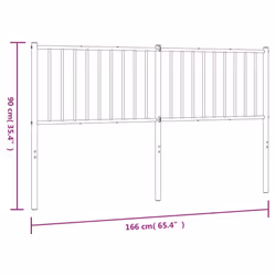 vidaXL Metal Headboard Bed Header Bedroom Furniture Decor Metal Bed Headboard - white, 166 x 3 x 90 cm - Additional view 6