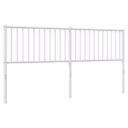 vidaXL Metal Headboard Bed Header Bedroom Furniture Decor Metal Bed Headboard - white, 187 x 3 x 90 cm - Additional view 6
