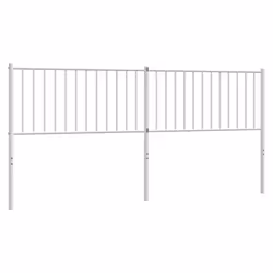 vidaXL Metal Headboard Bed Header Bedroom Furniture Decor Metal Bed Headboard - white, 198 x 3 x 90 cm - Additional view 2