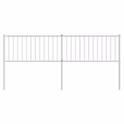 vidaXL Metal Headboard Bed Header Bedroom Furniture Decor Metal Bed Headboard - white, 198 x 3 x 90 cm - Additional view 3