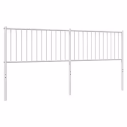 vidaXL Metal Headboard Bed Header Bedroom Furniture Decor Metal Bed Headboard - white, 198 x 3 x 90 cm - Additional view 5