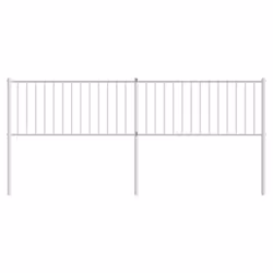 vidaXL Metal Headboard Bed Header Bedroom Furniture Decor Metal Bed Headboard - white, 206 x 3 x 90 cm - Additional view 2