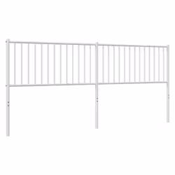 vidaXL Metal Headboard Bed Header Bedroom Furniture Decor Metal Bed Headboard - white, 206 x 3 x 90 cm - Additional view 4