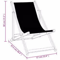 vidaXL Folding Beach Chairs Garden Chair 2 pcs Black Aluminium and Textilene