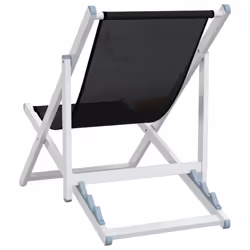 vidaXL Folding Beach Chairs Garden Chair 2 pcs Black Aluminium and Textilene - Additional view 5