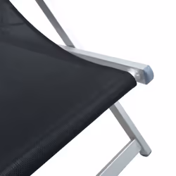vidaXL Folding Beach Chairs Garden Chair 2 pcs Black Aluminium and Textilene - Additional view 8