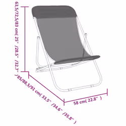 vidaXL Folding Beach Chairs Lounger 2 pcs Textilene and Powder-coated Steel - black - Additional view 4