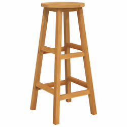 vidaXL Solid Wood Acacia Bar Set Garden Outdoor Wooden Bistro Table and Chair - Bar stools with round seat, 4 piece - Additional view 5