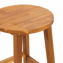 vidaXL Solid Wood Acacia Bar Set Garden Outdoor Wooden Bistro Table and Chair - Bar stools with round seat, 4 piece - Additional view 8