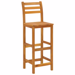 vidaXL Solid Wood Acacia Bar Set Garden Outdoor Wooden Bistro Table and Chair - Bar chairs with backrest, 4 piece - Additional view 5