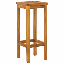 vidaXL Solid Wood Acacia Bar Set Garden Outdoor Wooden Bistro Table and Chair - Bar stools with square seat, 4 piece - Additional view 5