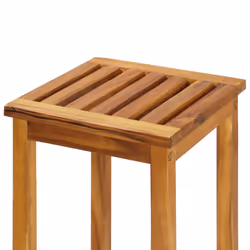 vidaXL Solid Wood Acacia Bar Set Garden Outdoor Wooden Bistro Table and Chair - Bar stools with square seat, 4 piece - Additional view 8