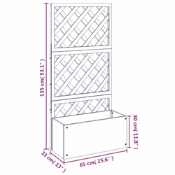 vidaXL Trellis Planter Outdoor Flower Box Garden Raised Bed Plant Pot WPC - grey - Additional view 7