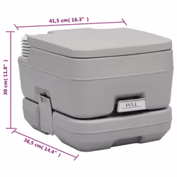 vidaXL Portable Camping Toilet and Water Tank Set Mobile Toilet Camping Potty - grey, 37.5 x 23 x 80 cm + 41.5 x 36.5 x 30 cm