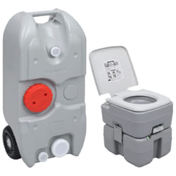 vidaXL Portable Camping Toilet and Water Tank Set Mobile Toilet Water Tank