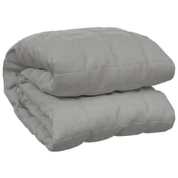 vidaXL Weighted Blanket Bedding Anxiety Blanket Bedroom Quilt Blanket Fabric - grey, 220 x 240 cm/15 kg