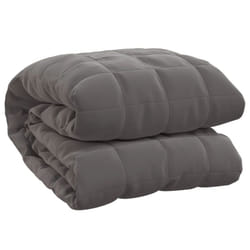 vidaXL Weighted Blanket Bedding Anxiety Blanket Bedroom Quilt Blanket Fabric - grey, 135 x 200 cm/10 kg