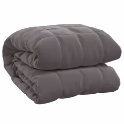 vidaXL Weighted Blanket Bedding Anxiety Blanket Bedroom Quilt Blanket Fabric - grey, 137 x 200 cm/10 kg