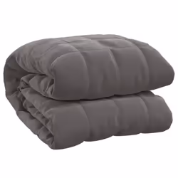 vidaXL Weighted Blanket Bedding Anxiety Blanket Bedroom Quilt Blanket Fabric - grey, 230 x 220 cm/11 kg