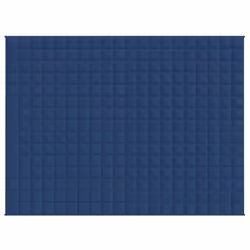 vidaXL Weighted Blanket Bedding Anxiety Blanket Bedroom Quilt Blanket Fabric - blue, 152 x 203 cm/11 kg