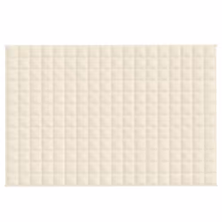 vidaXL Weighted Blanket Bedding Anxiety Blanket Bedroom Quilt Blanket Fabric - cream, 122 x 183 cm/9 kg