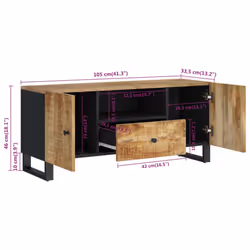 vidaXL TV Cabinet TV Stand Unit Cupboard Solid Wood Mango and Engineered Wood