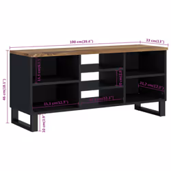 vidaXL TV Cabinet TV Stand Unit Cupboard Solid Wood Mango and Engineered Wood