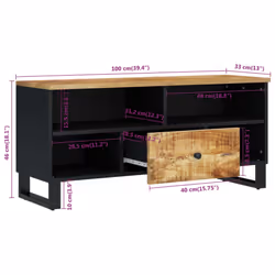 vidaXL TV Cabinet TV Stand Unit Cupboard Solid Wood Mango and Engineered Wood - Additional view 7