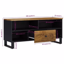 vidaXL TV Cabinet TV Stand Unit Cupboard Solid Wood Mango and Engineered Wood