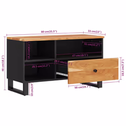 vidaXL TV Cabinet TV Stand Unit Cupboard Solid Wood Mango and Engineered Wood - brown