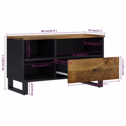 vidaXL TV Cabinet TV Stand Unit Cupboard Solid Wood Mango and Engineered Wood - Additional view 7