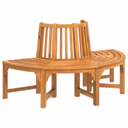 vidaXL Half Round Tree Bench Ã160 cm Solid Wood Eucalyptus Garden Bench Seat