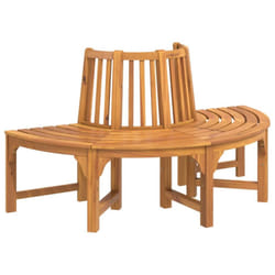 vidaXL Half Round Tree Bench Ã160 cm Solid Wood Eucalyptus Garden Bench Seat