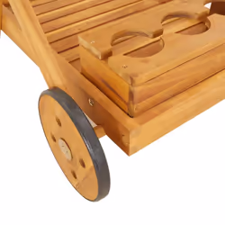 vidaXL Tea Trolley 54x87x90 cm Solid Wood Acacia Wooden Drinks Serving Cart - Additional view 6