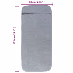 vidaXL Beach Towels Bath Towels Travel Bathroom Swim Towels Fabric 400 GSM - grey, 60 x 135 cm/ 2 pcs - Additional view 6