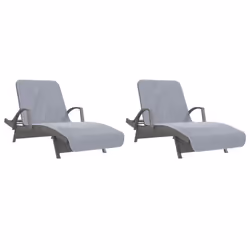 vidaXL Beach Towels Bath Towels Travel Bathroom Swim Towels Fabric 400 GSM - grey, 75 x 200 cm/ 2 pcs