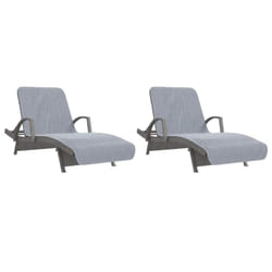vidaXL Beach Towels Bath Towels Travel Bathroom Swim Towels Fabric 400 GSM - grey, 75 x 200 cm/ 2 pcs
