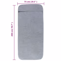 vidaXL Beach Towels Bath Towels Travel Bathroom Swim Towels Fabric 400 GSM - grey, 75 x 200 cm/ 2 pcs - Additional view 6