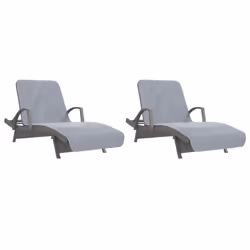 vidaXL Beach Towels Bath Towels Travel Bathroom Swim Towels Fabric 400 GSM - grey, 75 x 200 cm/ 2 pcs - Additional view 7