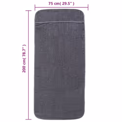 vidaXL Beach Towels Bath Towels Travel Bathroom Swim Towels Fabric 400 GSM - anthracite, 75 x 200 cm/ 2 pcs - Additional view 6