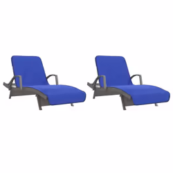 vidaXL Beach Towels Bath Towels Travel Bathroom Swim Towels Fabric 400 GSM - blue, 75 x 200 cm/ 2 pcs - Additional view 7