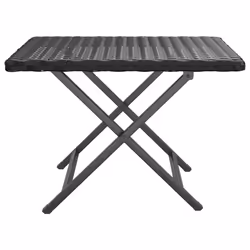 vidaXL Folding Table Black 45x35x32 cm Poly Rattan Dining Garden Side Table
