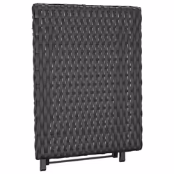 vidaXL Folding Table Black 45x35x32 cm Poly Rattan Dining Garden Side Table - Additional view 4