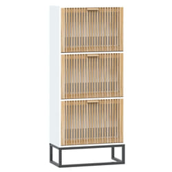 vidaXL Shoe Cabinet Engineered Wood Shoe Storage Rack Cabinet Multi Colours - white
