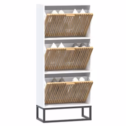 vidaXL Shoe Cabinet Engineered Wood Shoe Storage Rack Cabinet Multi Colours - white