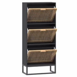 vidaXL Shoe Cabinet Engineered Wood Shoe Storage Rack Cabinet Multi Colours - black - Additional view 5