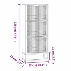 vidaXL Shoe Cabinet Engineered Wood Shoe Storage Rack Cabinet Multi Colours - black - Additional view 6