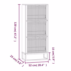 vidaXL Shoe Cabinet Engineered Wood Shoe Storage Rack Cabinet Multi Colours - brown - Additional view 8